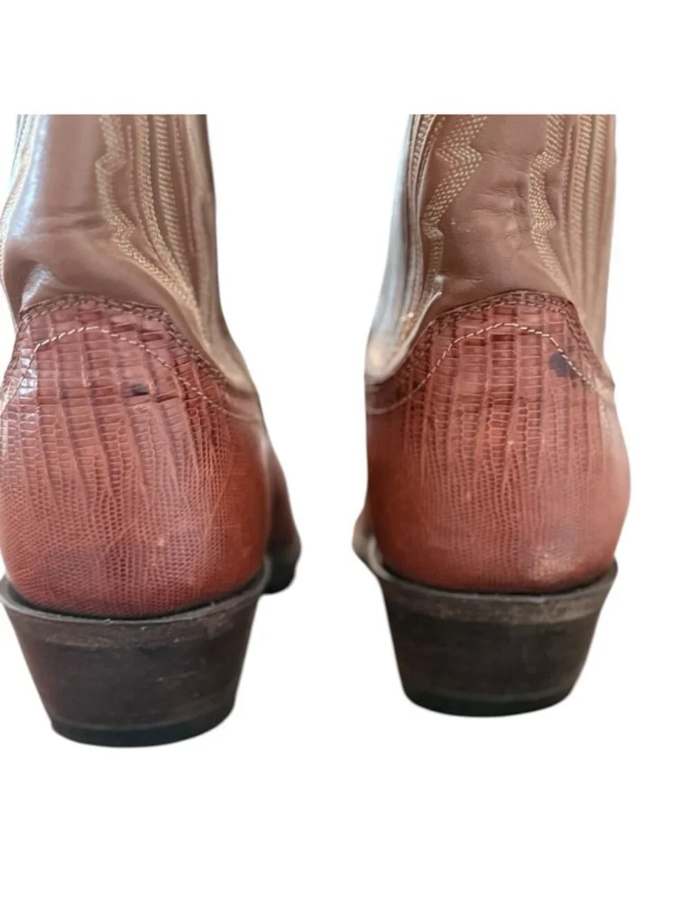 Justin Teju Lizard Cowboy Boots Men Size 9D Brown Exotic Leather Western 8303 US